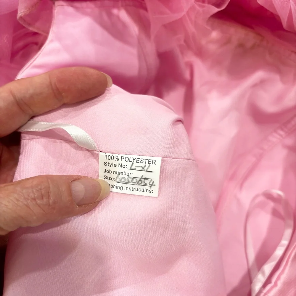 NEW Tulle Maternity Dress for Photoshoot Bridal Robe Light Pink NWOT Size L/XL - Picture 7 of 9